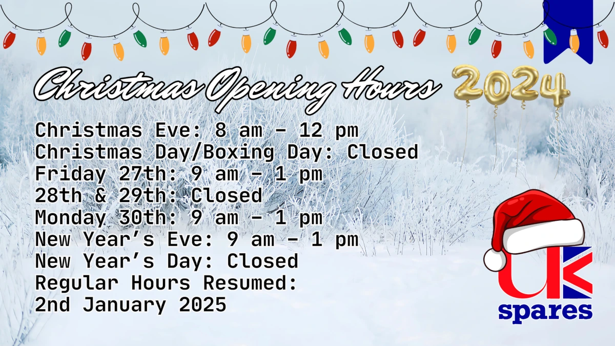 UK Spares Christmas Opening Hours